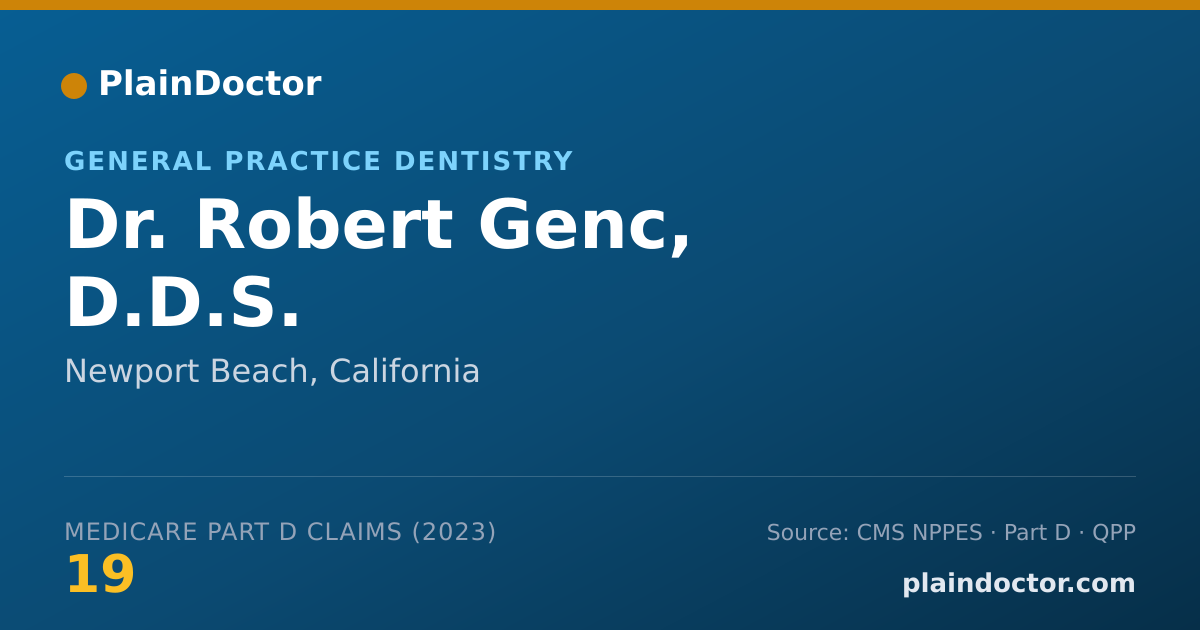 Shareable card for Robert Genc, D.D.S. - General Practice Dentistry, Newport Beach, CA