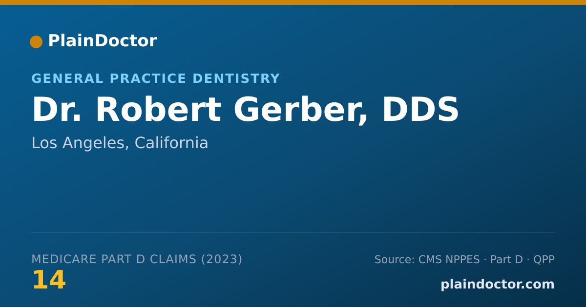 Shareable card for Robert Gerber, DDS - General Practice Dentistry, Los Angeles, CA