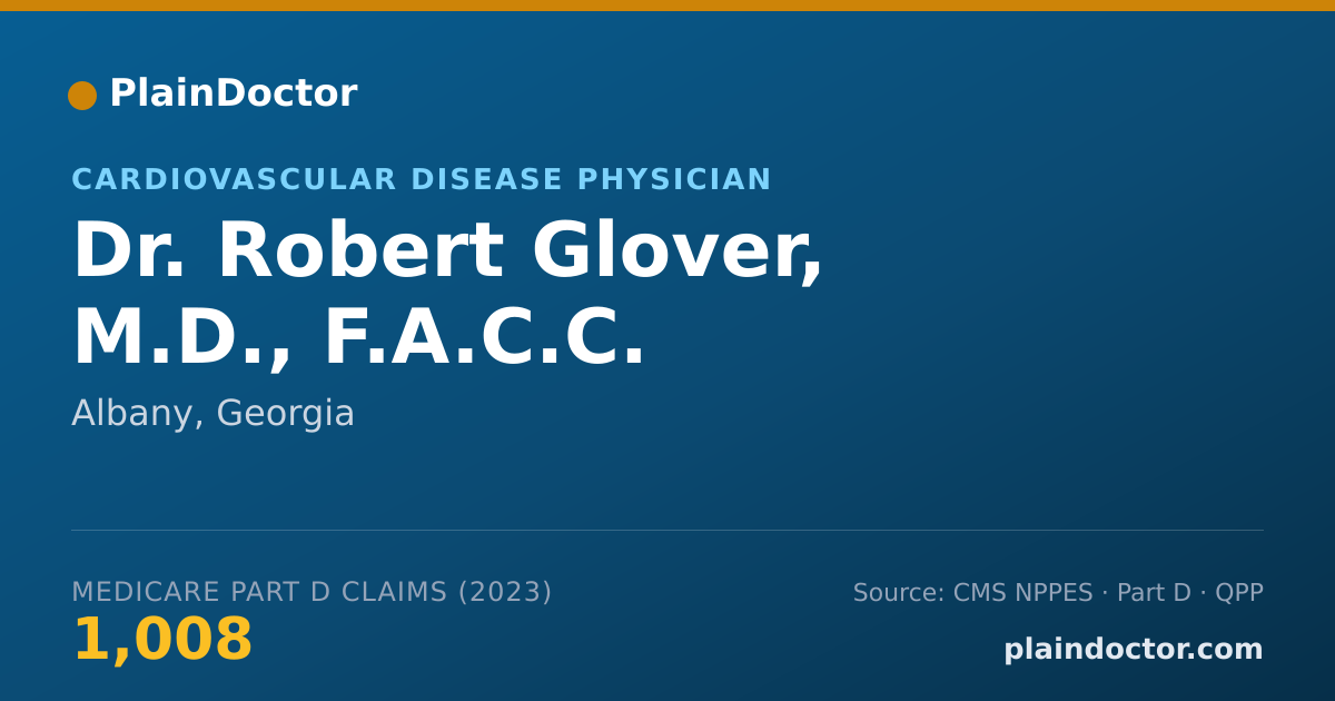 Shareable card for Robert Glover, M.D., F.A.C.C. - Cardiovascular Disease Physician, Albany, GA
