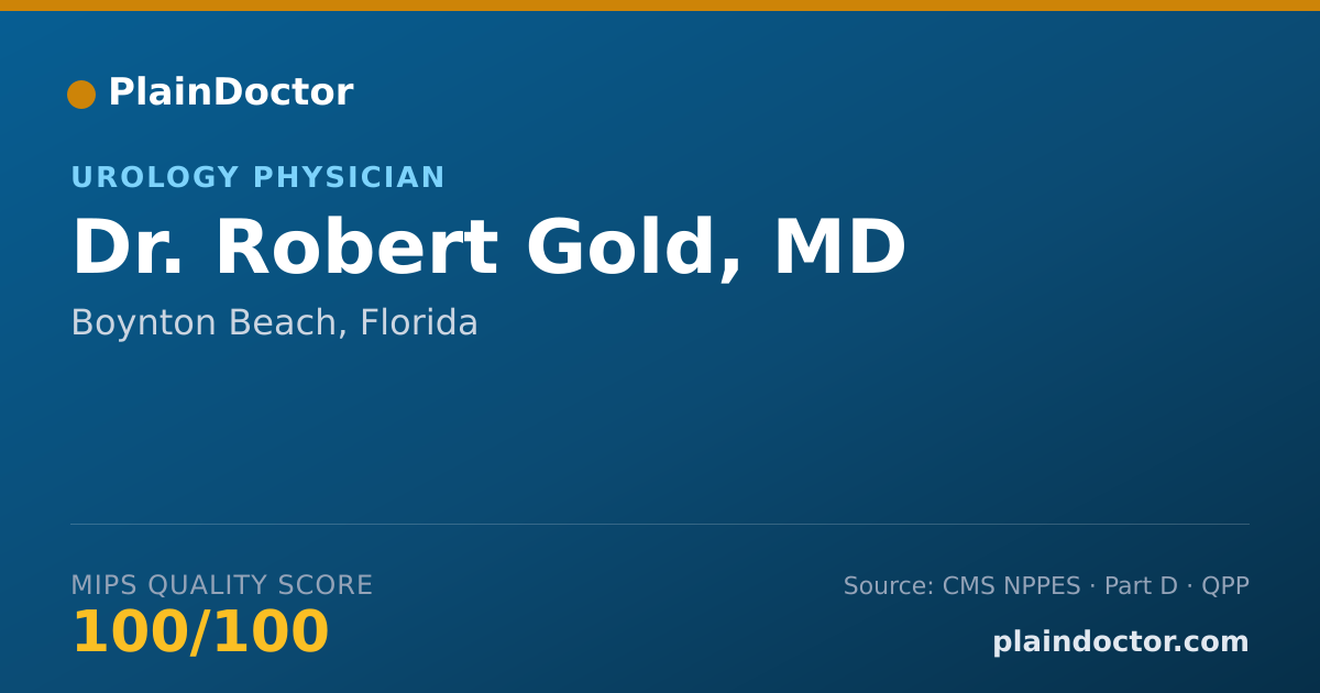 Shareable card for Robert Gold, MD - Urology Physician, Boynton Beach, FL