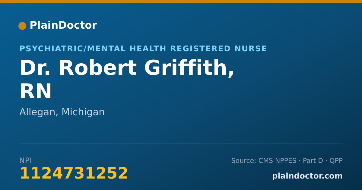 Shareable card for Robert Griffith, RN - Psychiatric/Mental Health Registered Nurse, Allegan, MI