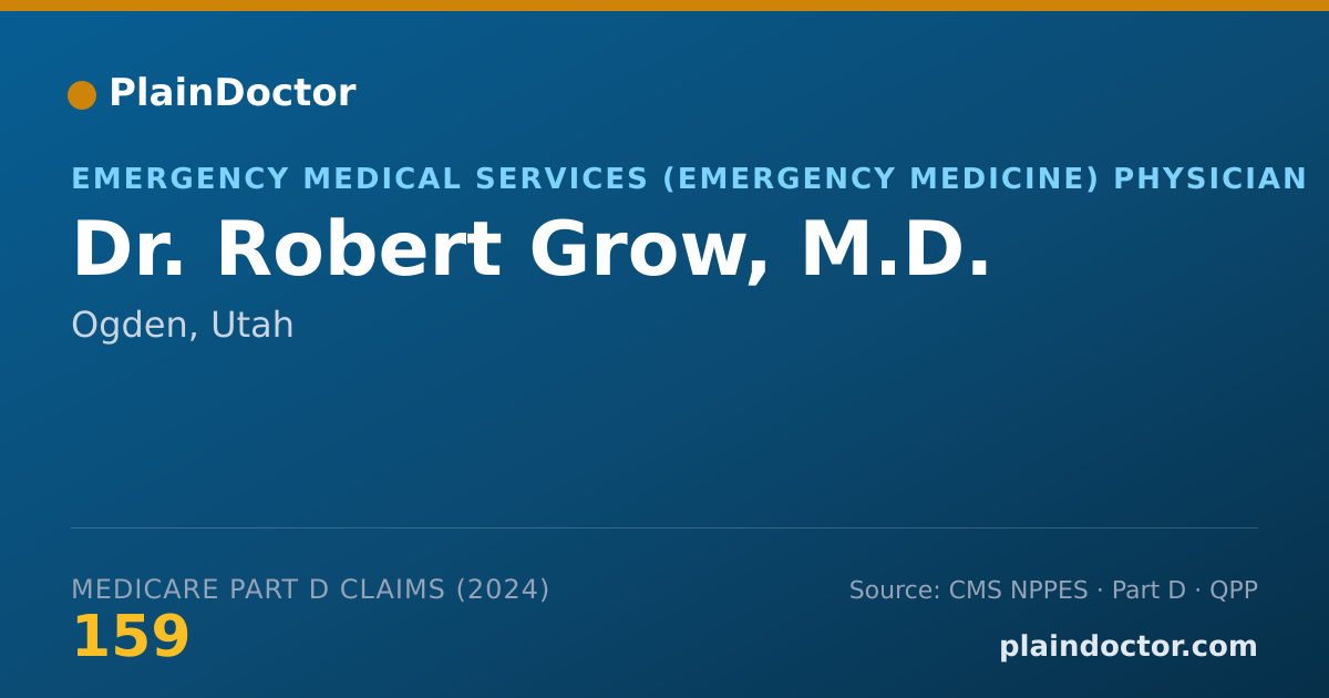 Shareable card for Robert Grow, M.D. - Emergency Medical Services (Emergency Medicine) Physician, Ogden, UT