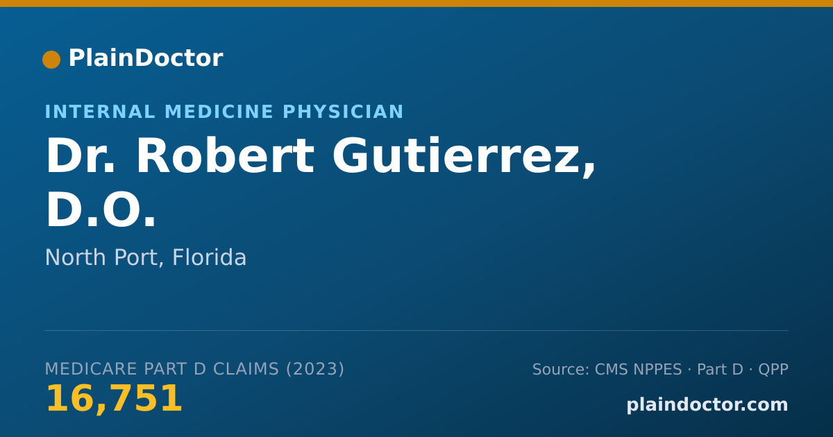Shareable card for Robert Gutierrez, D.O. - Internal Medicine Physician, North Port, FL