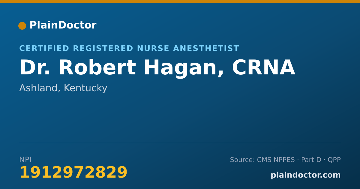 Shareable card for Robert Hagan, CRNA - Certified Registered Nurse Anesthetist, Ashland, KY