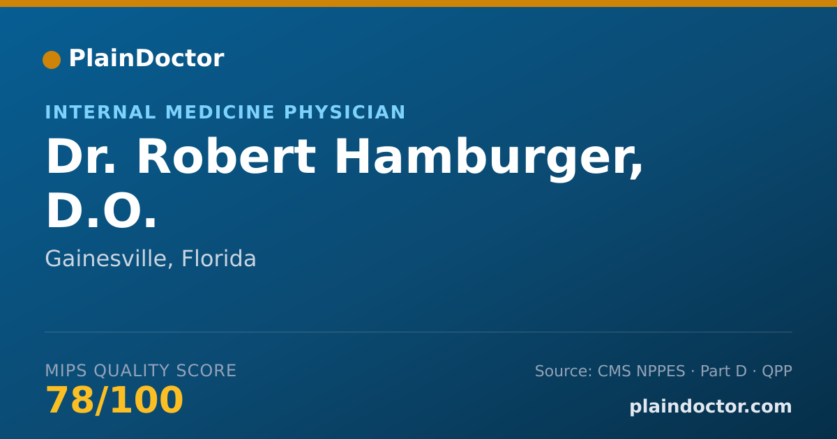 Shareable card for Robert Hamburger, D.O. - Internal Medicine Physician, Gainesville, FL