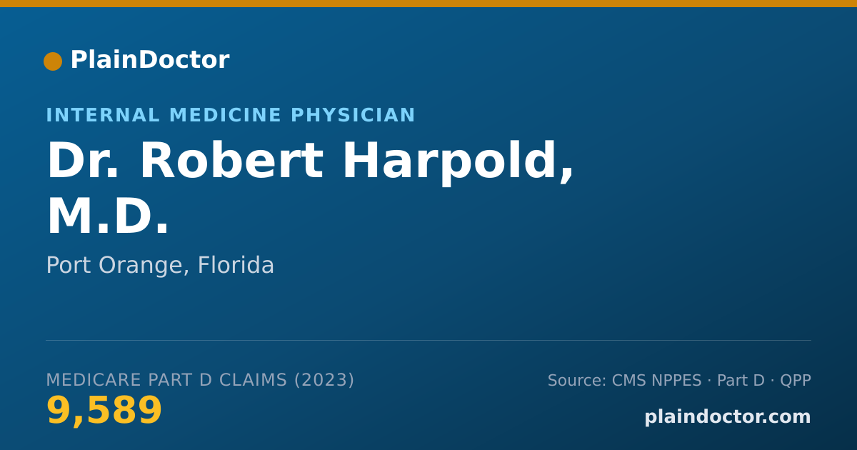 Shareable card for Robert Harpold, M.D. - Internal Medicine Physician, Port Orange, FL