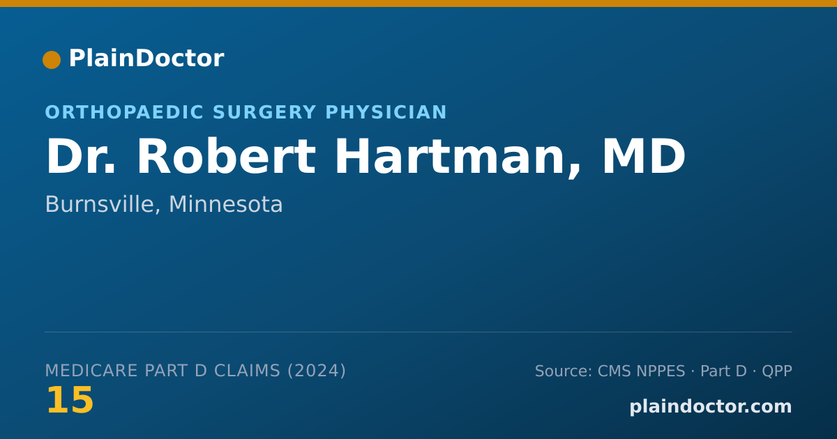 Shareable card for Robert Hartman, MD - Orthopaedic Surgery Physician, Burnsville, MN