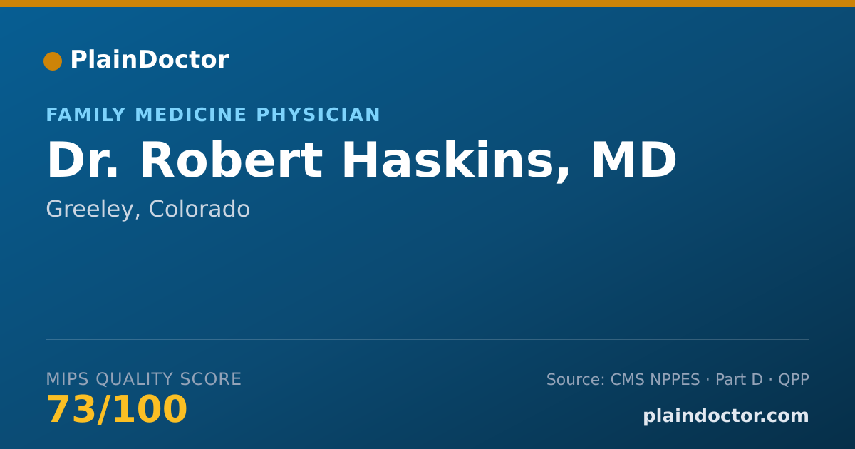 Shareable card for Robert Haskins, MD - Family Medicine Physician, Greeley, CO