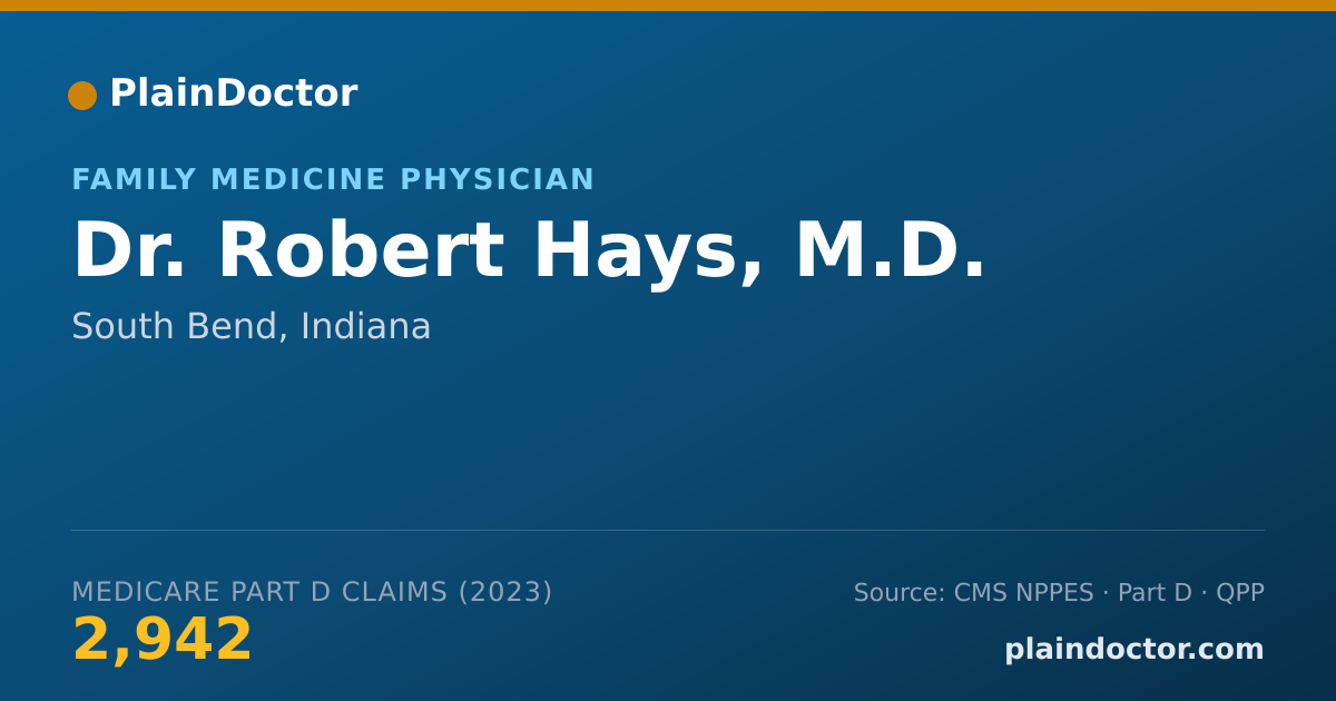 Shareable card for Robert Hays, M.D. - Family Medicine Physician, South Bend, IN