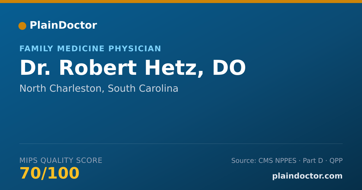 Shareable card for Robert Hetz, DO - Family Medicine Physician, North Charleston, SC