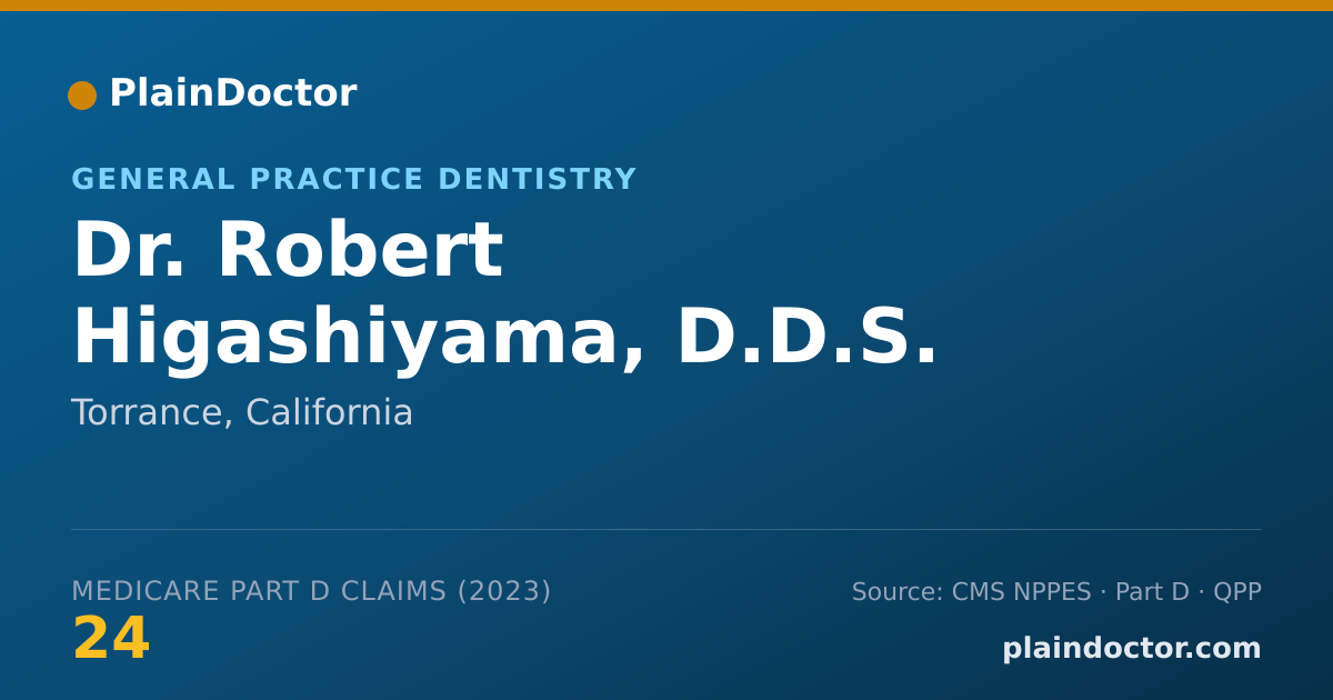 Shareable card for Robert Higashiyama, D.D.S. - General Practice Dentistry, Torrance, CA