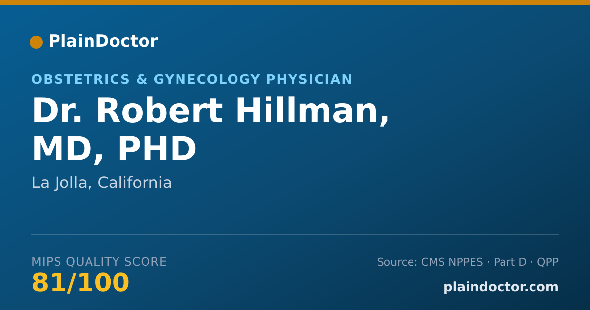 Shareable card for Robert Hillman, MD, PHD - Obstetrics & Gynecology Physician, La Jolla, CA