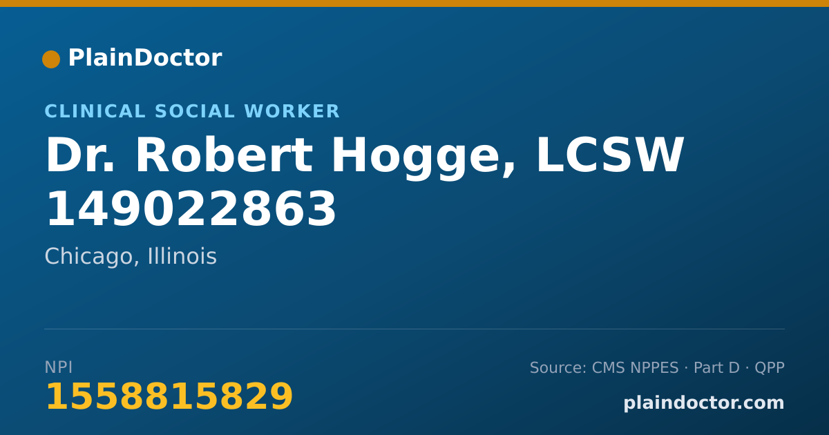 Shareable card for Robert Hogge, LCSW 149022863 - Clinical Social Worker, Chicago, IL