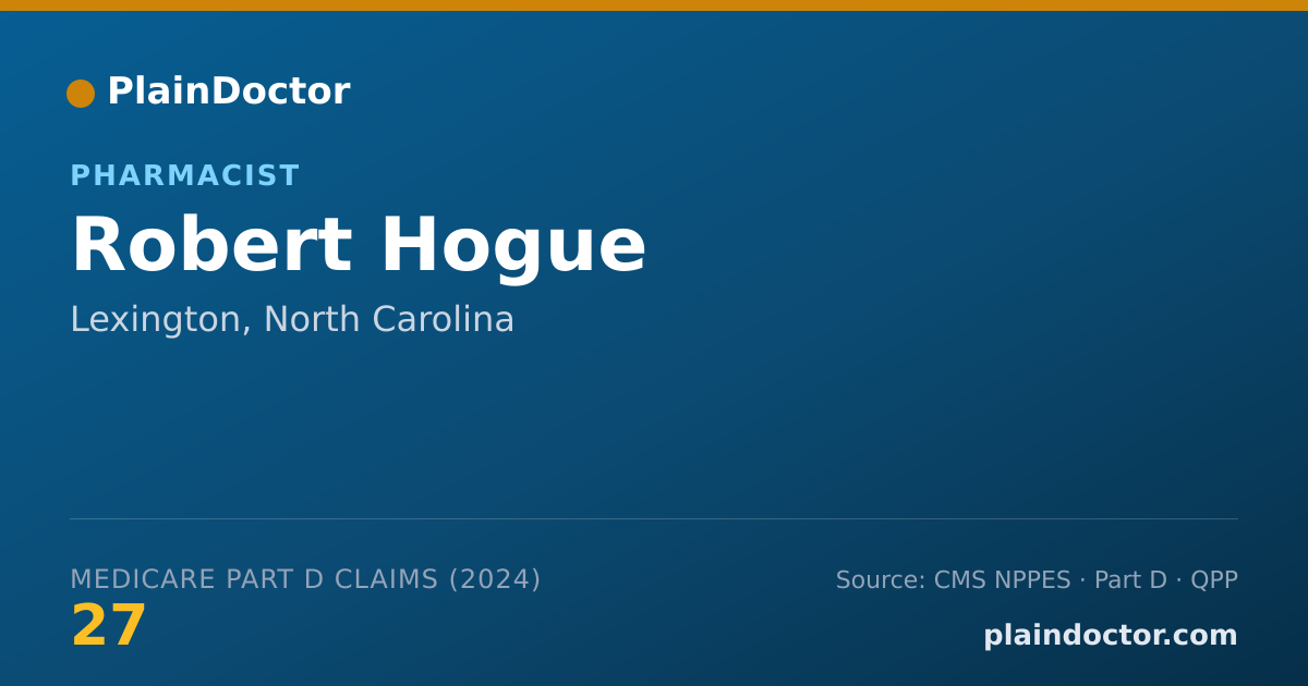 Shareable card for Robert Hogue - Pharmacist, Lexington, NC
