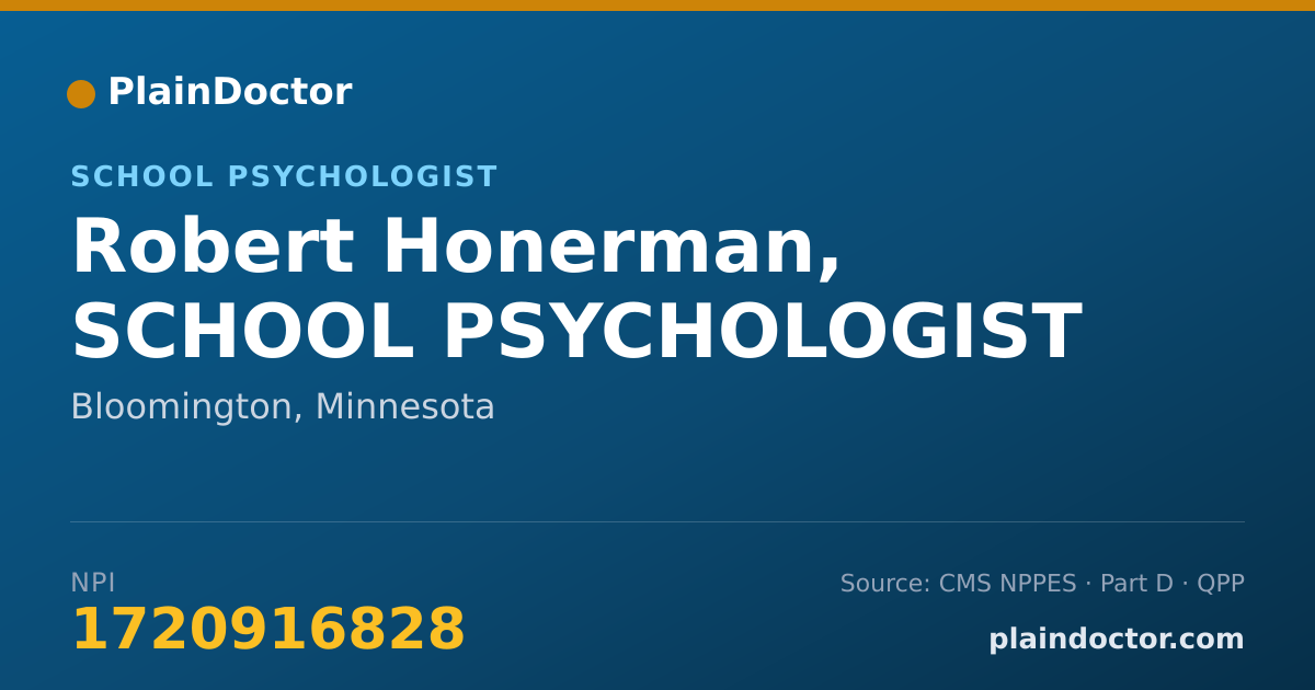 Shareable card for Robert Honerman, SCHOOL PSYCHOLOGIST - School Psychologist, Bloomington, MN