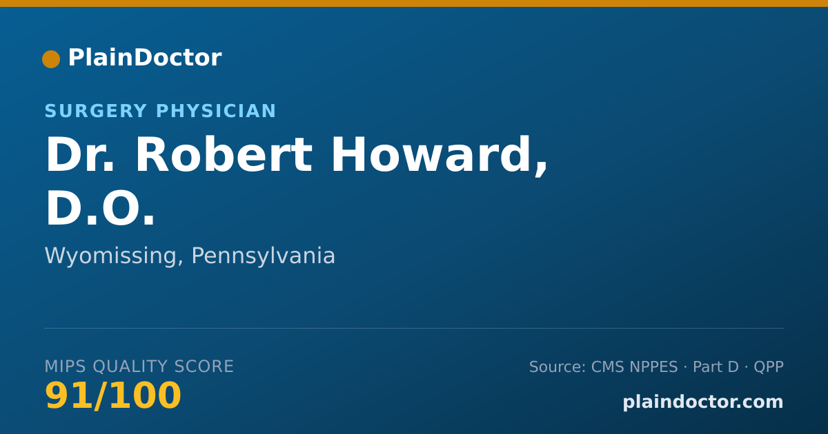 Shareable card for Robert Howard, D.O. - Surgery Physician, Wyomissing, PA