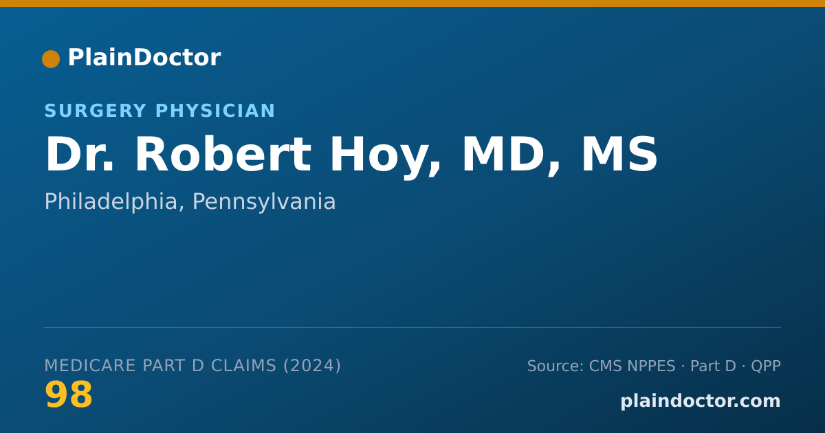 Shareable card for Robert Hoy, MD, MS - Surgery Physician, Philadelphia, PA