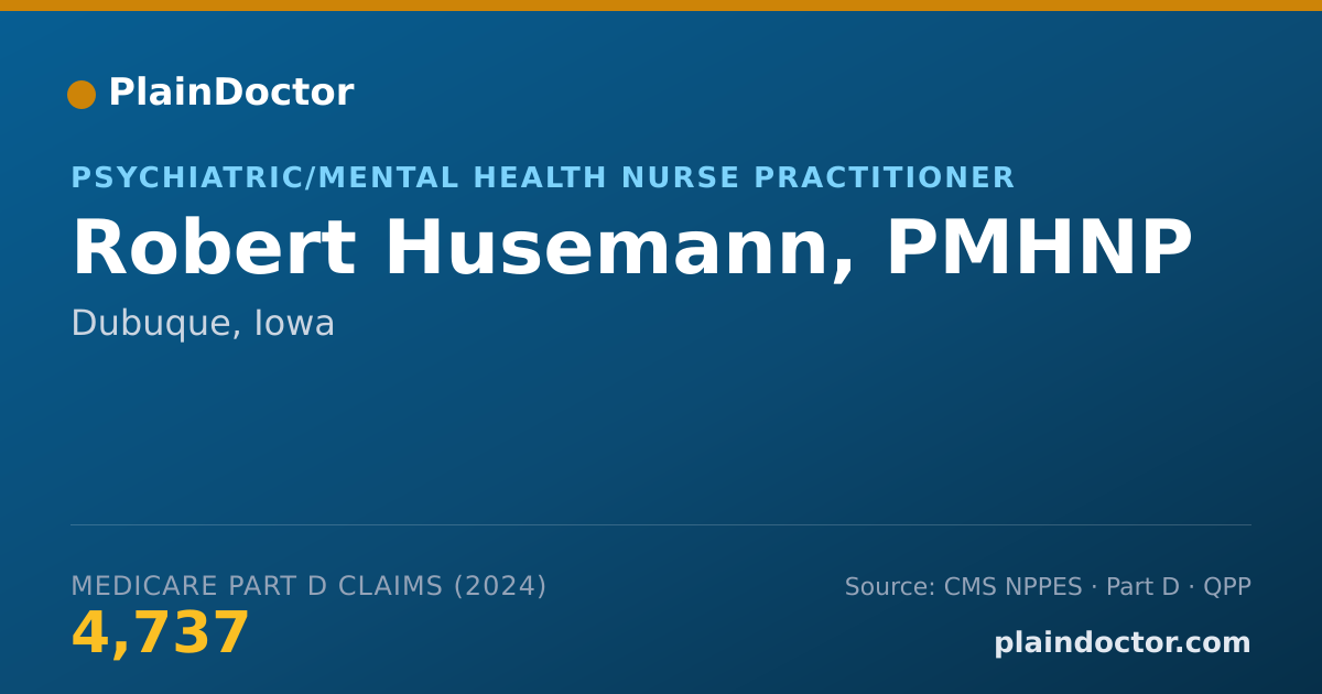 Shareable card for Robert Husemann, PMHNP - Psychiatric/Mental Health Nurse Practitioner, Dubuque, IA