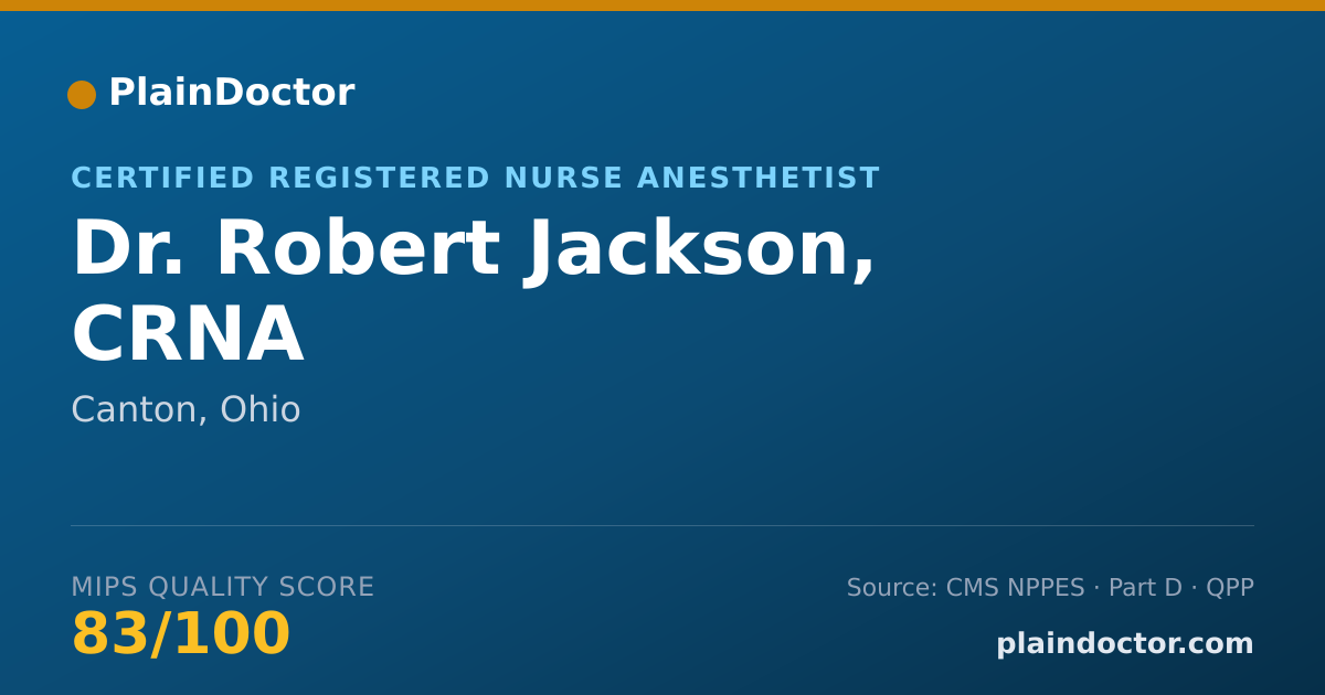 Shareable card for Robert Jackson, CRNA - Certified Registered Nurse Anesthetist, Canton, OH