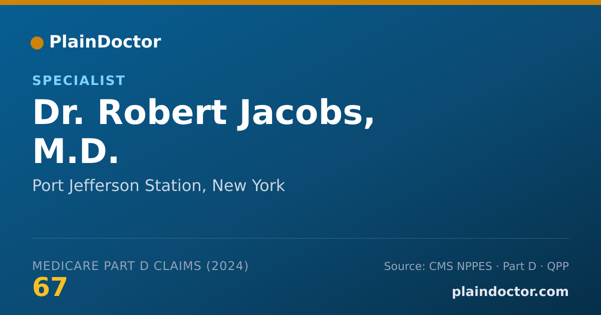 Shareable card for Robert Jacobs, M.D. - Specialist, Port Jefferson Station, NY