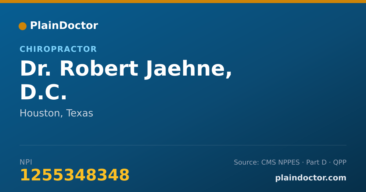 Shareable card for Robert Jaehne, D.C. - Chiropractor, Houston, TX