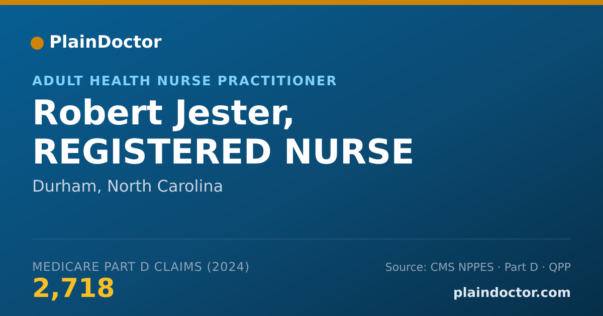 Shareable card for Robert Jester, REGISTERED NURSE - Adult Health Nurse Practitioner, Durham, NC