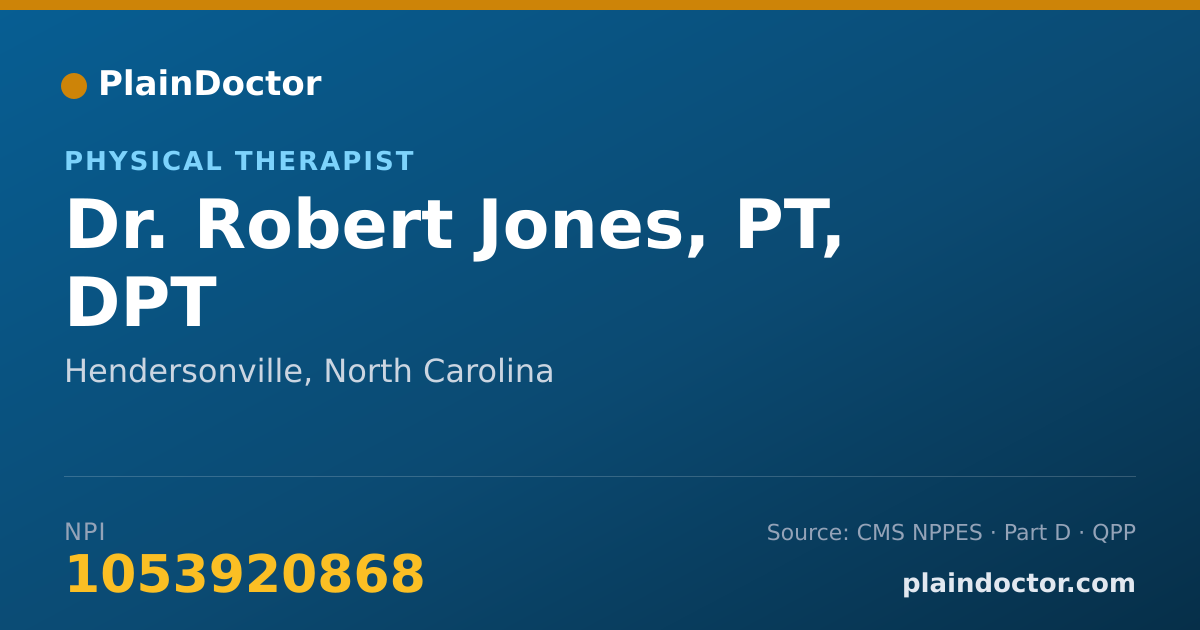 Shareable card for Robert Jones, PT, DPT - Physical Therapist, Hendersonville, NC