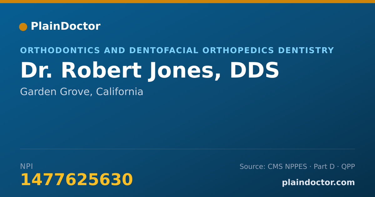 Shareable card for Robert Jones, DDS - Orthodontics and Dentofacial Orthopedics Dentistry, Garden Grove, CA