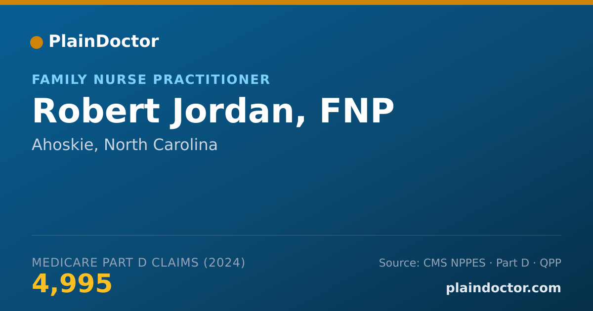 Shareable card for Robert Jordan, FNP - Nurse Practitioner, Ahoskie, NC