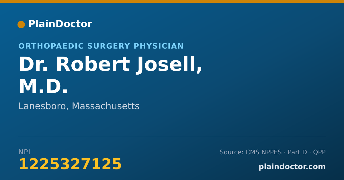 Shareable card for Robert Josell, M.D. - Orthopaedic Surgery Physician, Lanesboro, MA