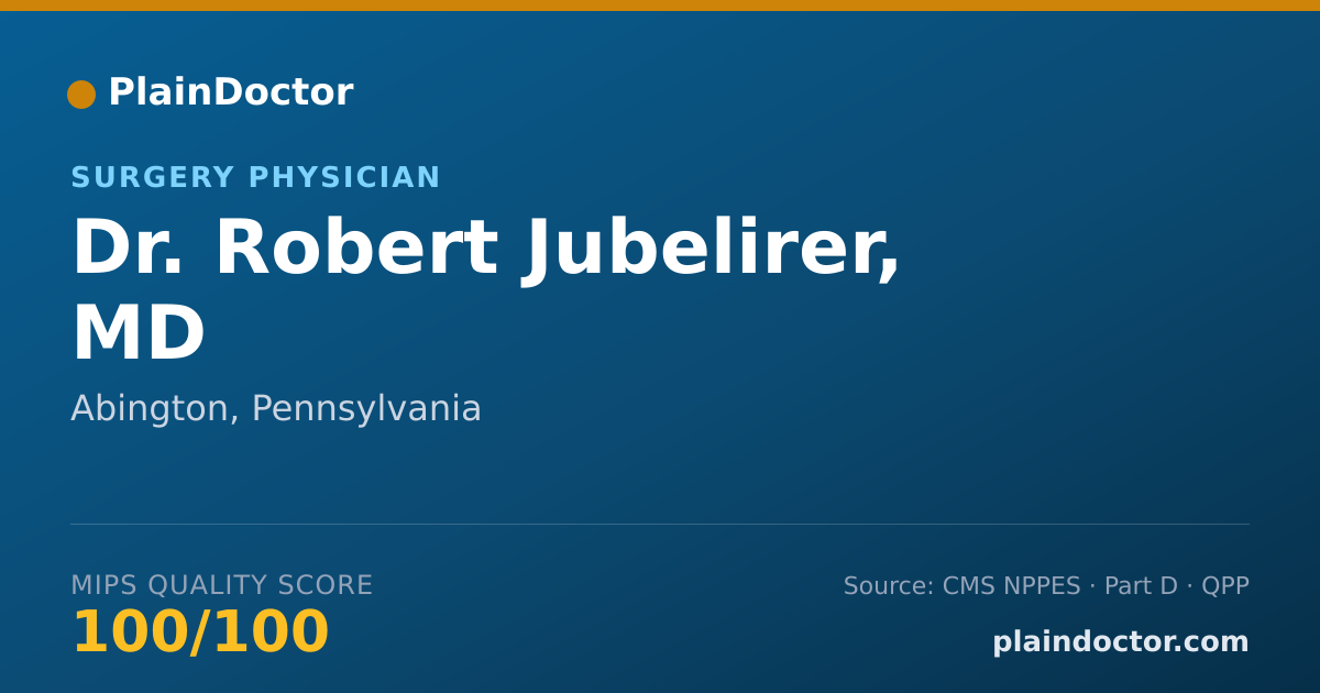 Shareable card for Robert Jubelirer, MD - Surgery Physician, Abington, PA