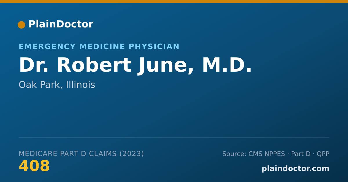 Shareable card for Robert June, M.D. - Emergency Medicine Physician, Oak Park, IL