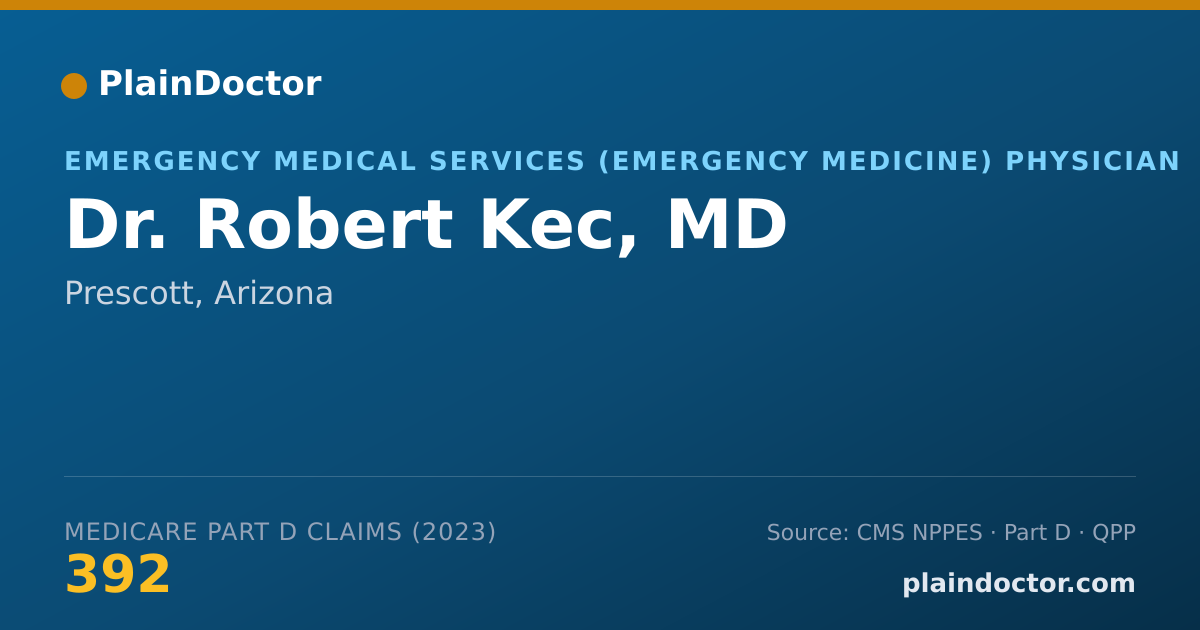 Shareable card for Robert Kec, MD - Emergency Medical Services (Emergency Medicine) Physician, Prescott, AZ