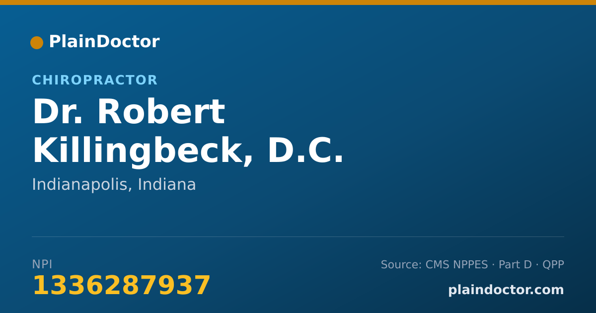 Shareable card for Robert Killingbeck, D.C. - Chiropractor, Indianapolis, IN
