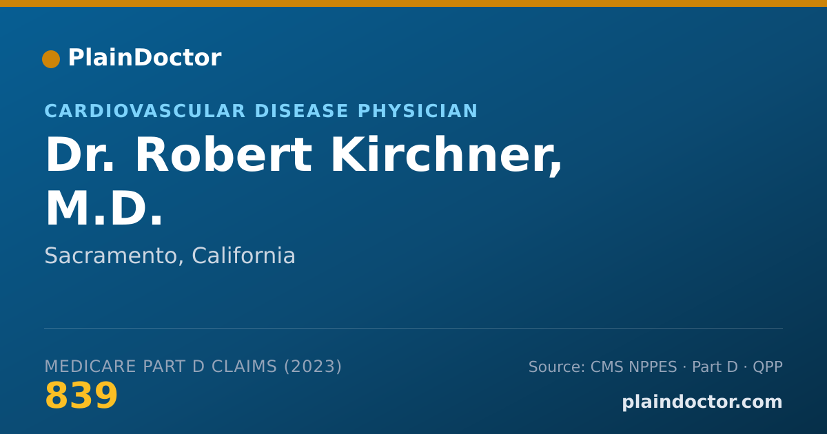 Shareable card for Robert Kirchner, M.D. - Cardiovascular Disease Physician, Sacramento, CA