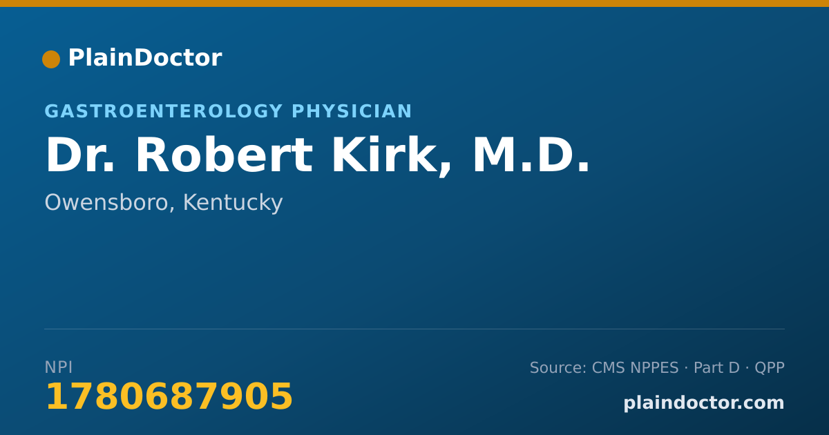 Shareable card for Robert Kirk, M.D. - Gastroenterology Physician, Owensboro, KY