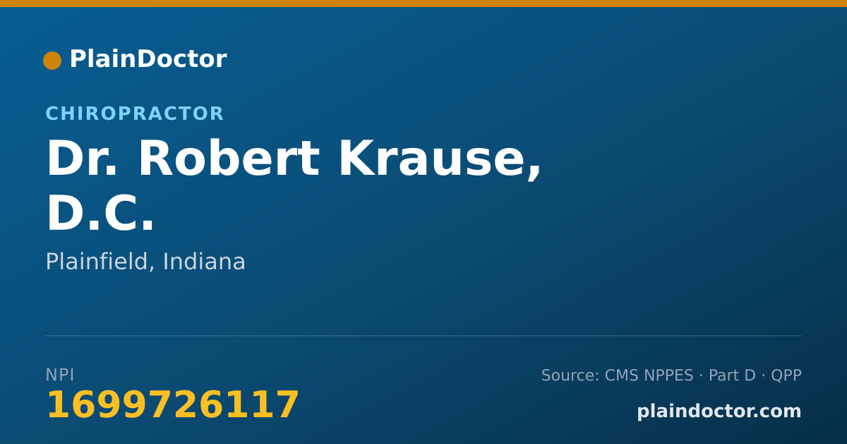 Shareable card for Robert Krause, D.C. - Chiropractor, Plainfield, IN