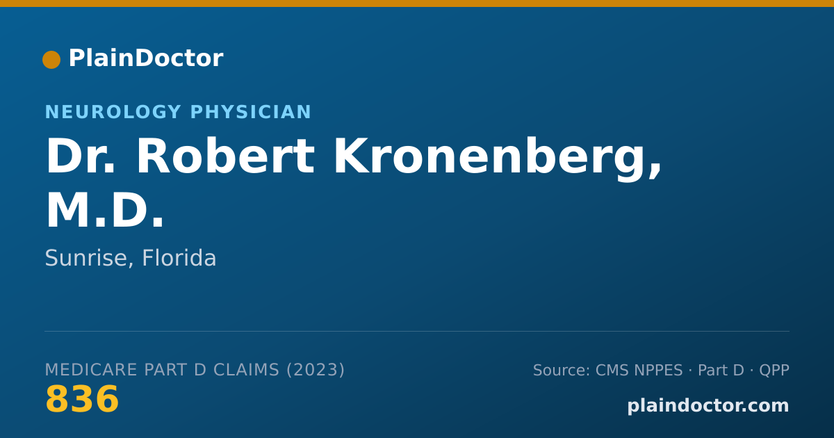 Shareable card for Robert Kronenberg, M.D. - Neurology Physician, Sunrise, FL