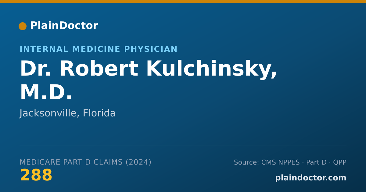 Shareable card for Robert Kulchinsky, M.D. - Internal Medicine Physician, Jacksonville, FL
