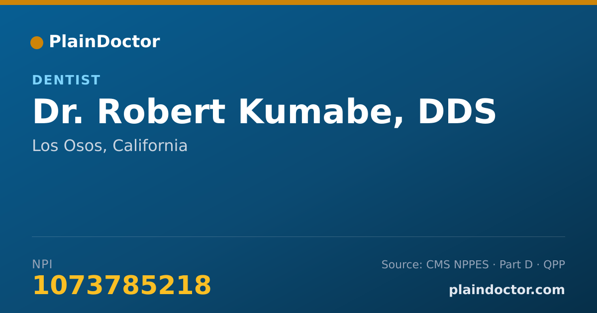 Shareable card for Robert Kumabe, DDS - Dentist, Los Osos, CA