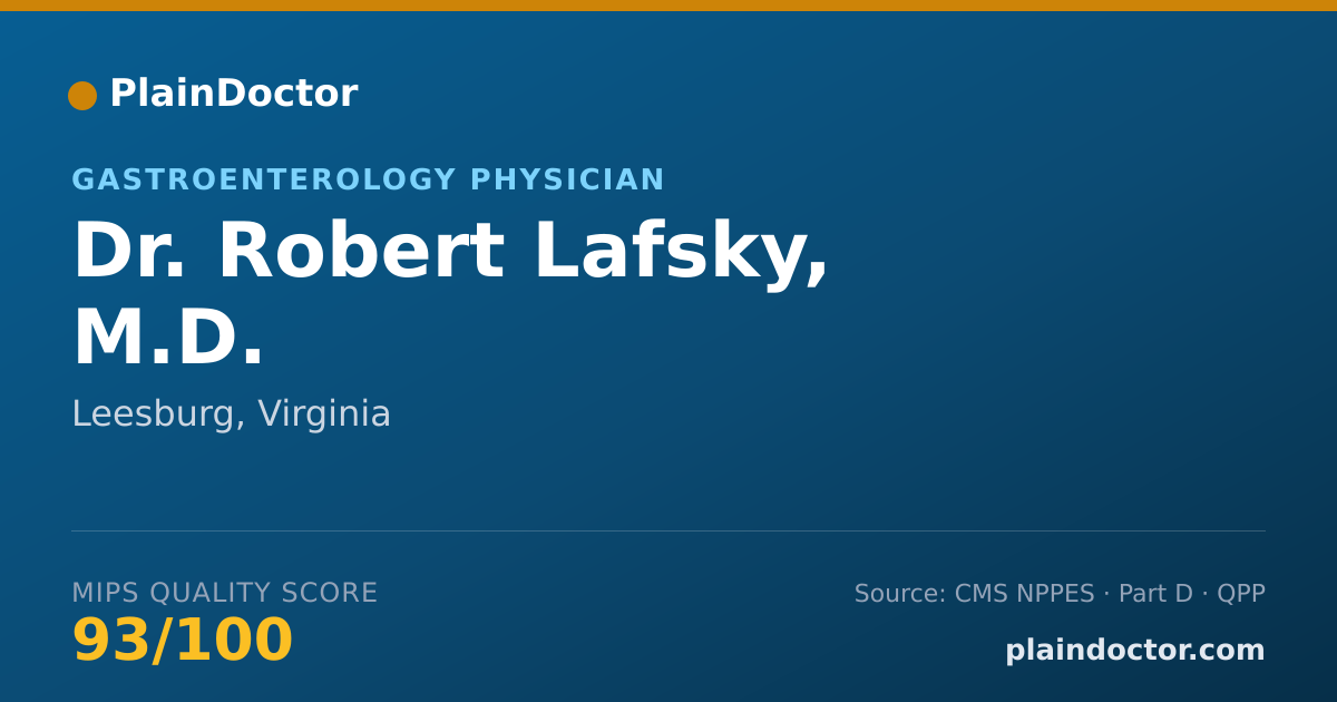 Shareable card for Robert Lafsky, M.D. - Gastroenterology Physician, Leesburg, VA
