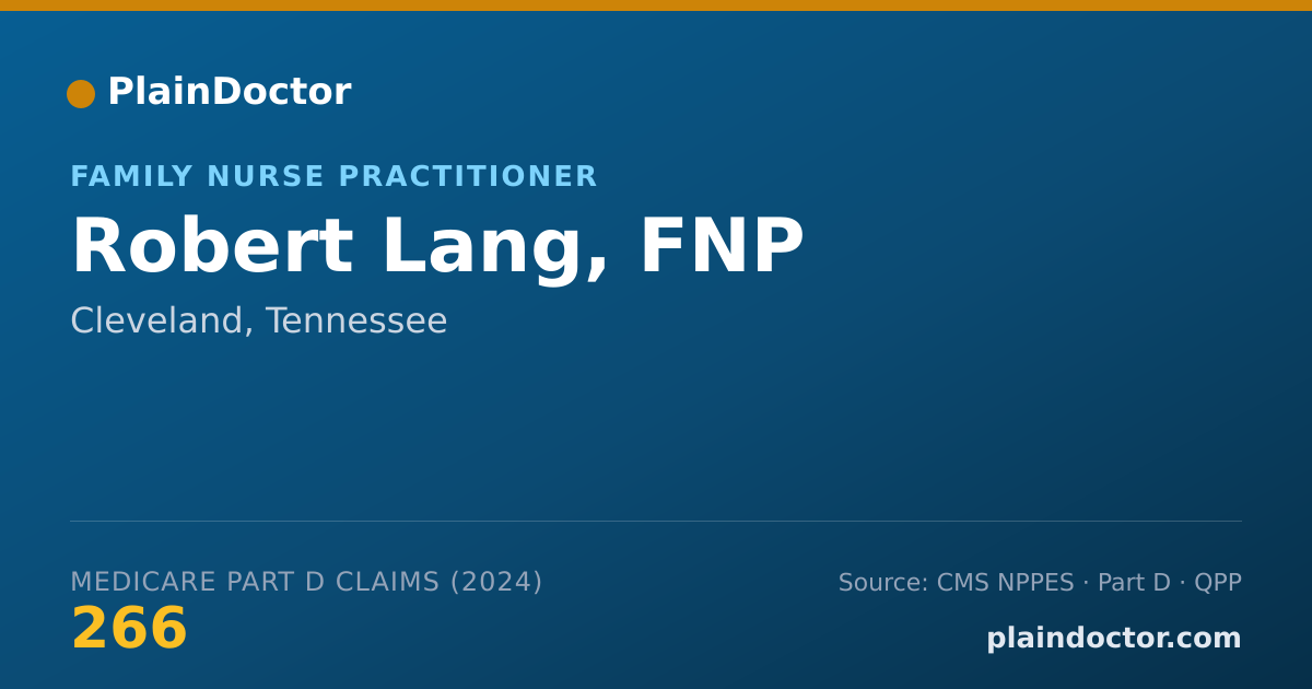 Shareable card for Robert Lang, FNP - Family Nurse Practitioner, Cleveland, TN