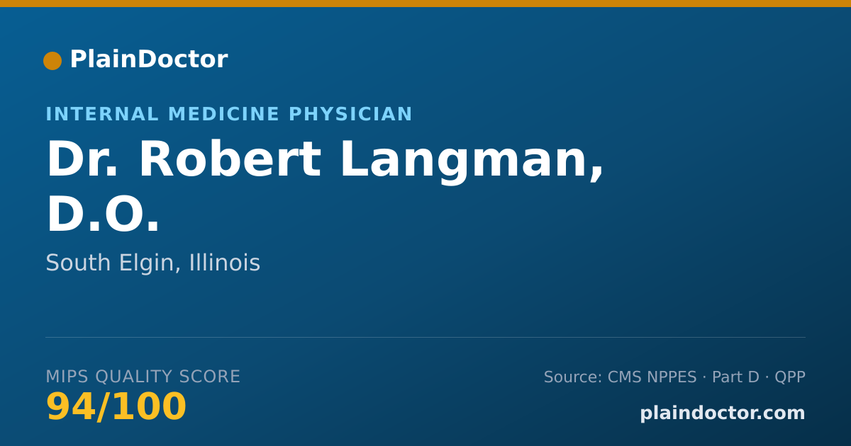 Shareable card for Robert Langman, D.O. - Internal Medicine Physician, South Elgin, IL