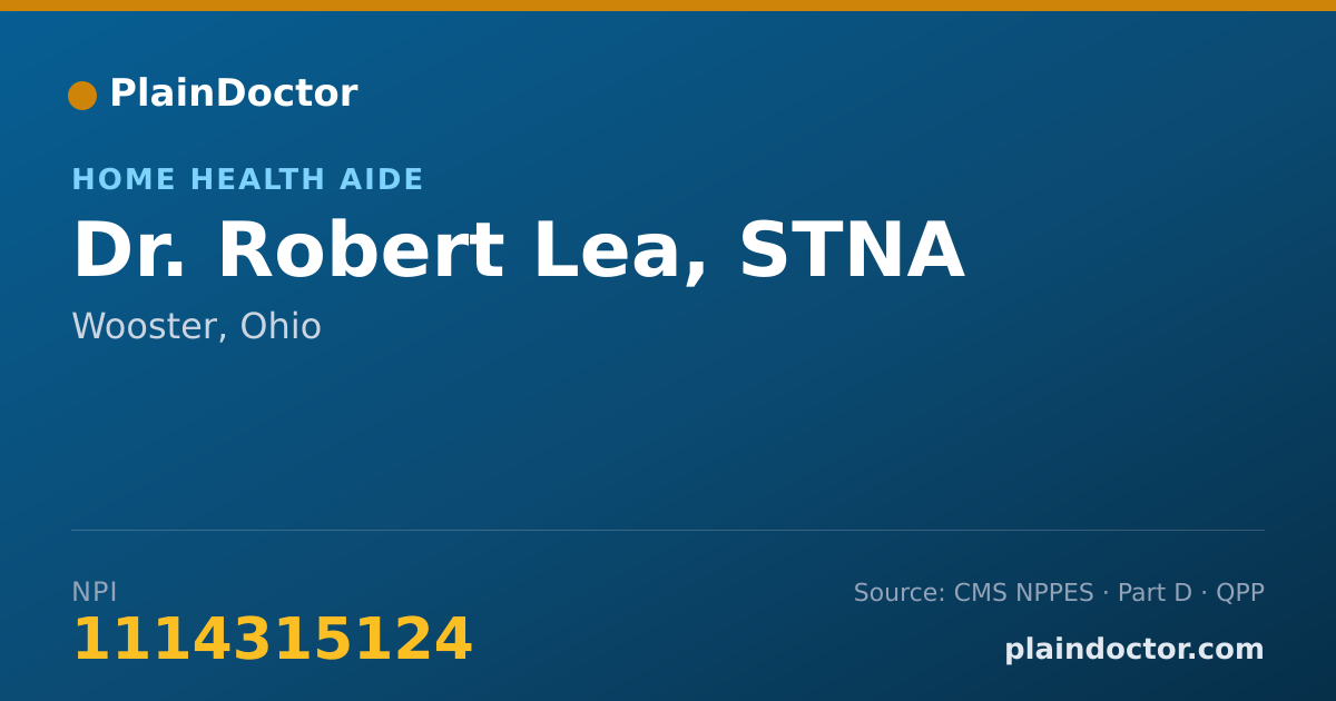 Shareable card for Robert Lea, STNA - Home Health Aide, Wooster, OH