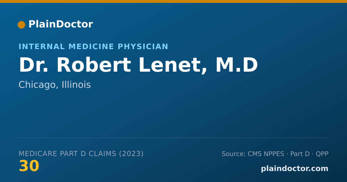 Shareable card for Robert Lenet, M.D - Internal Medicine Physician, Chicago, IL