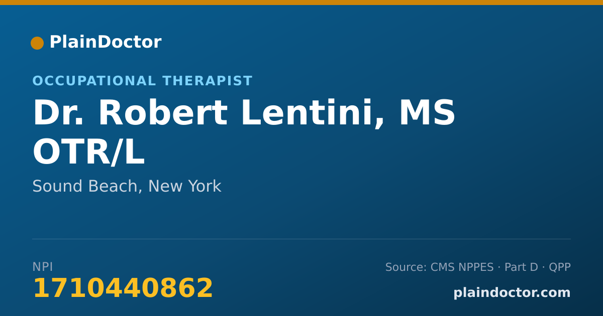 Shareable card for Robert Lentini, MS OTR/L - Occupational Therapist, Sound Beach, NY
