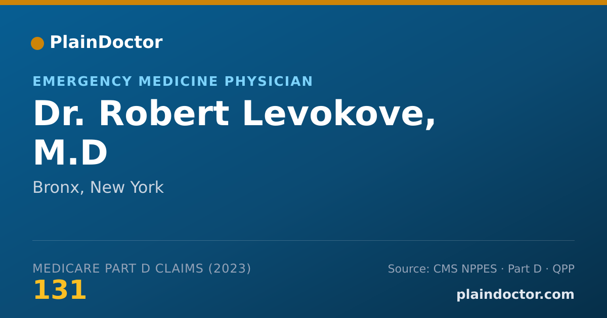 Shareable card for Robert Levokove, M.D - Emergency Medicine Physician, Bronx, NY