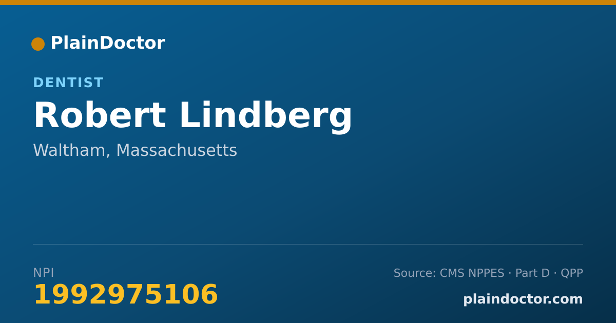 Shareable card for Robert Lindberg - Dentist, Waltham, MA