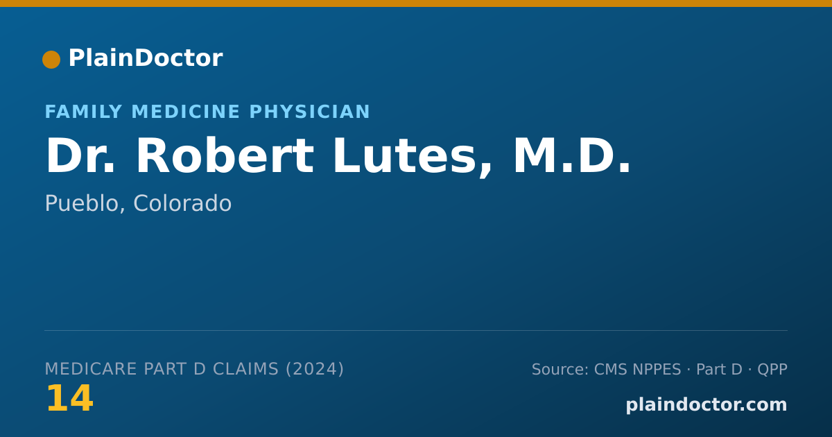 Shareable card for Robert Lutes, M.D. - Family Medicine Physician, Pueblo, CO