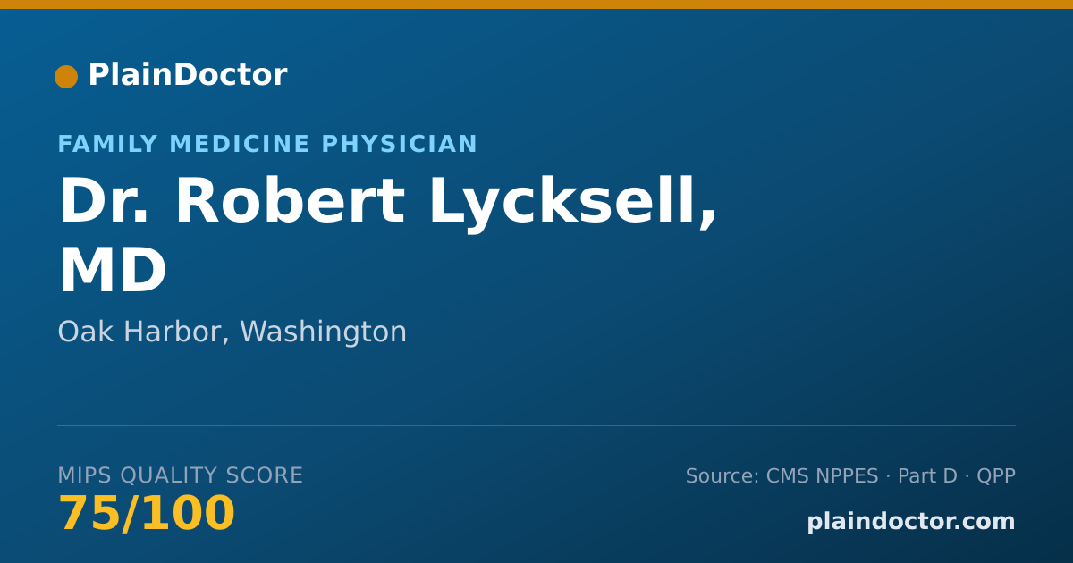 Shareable card for Robert Lycksell, MD - Family Medicine Physician, Oak Harbor, WA